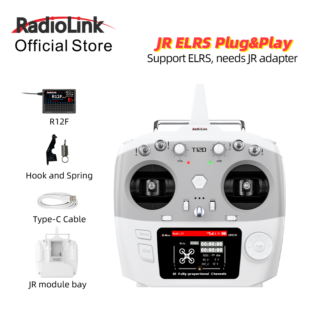 RadioLink T12D JR Module 12CH  - đánh giá và giá Drone Gimbal Controller